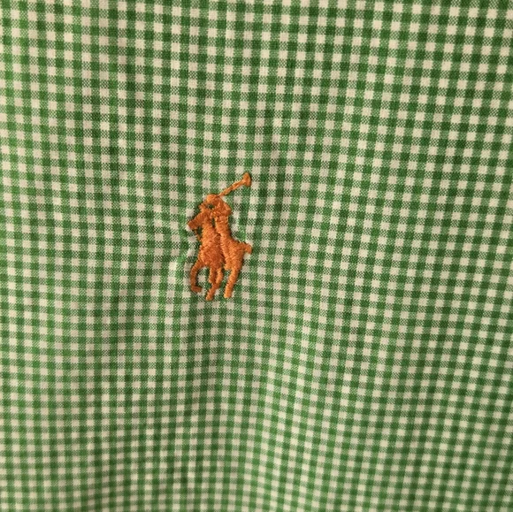 Polo Ralph Lauren Green Gingham Button Down Shirt - Classic Fit - Men's Medium - Picture 3 of 10